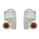 Silver, gold and ruby ​​earrings