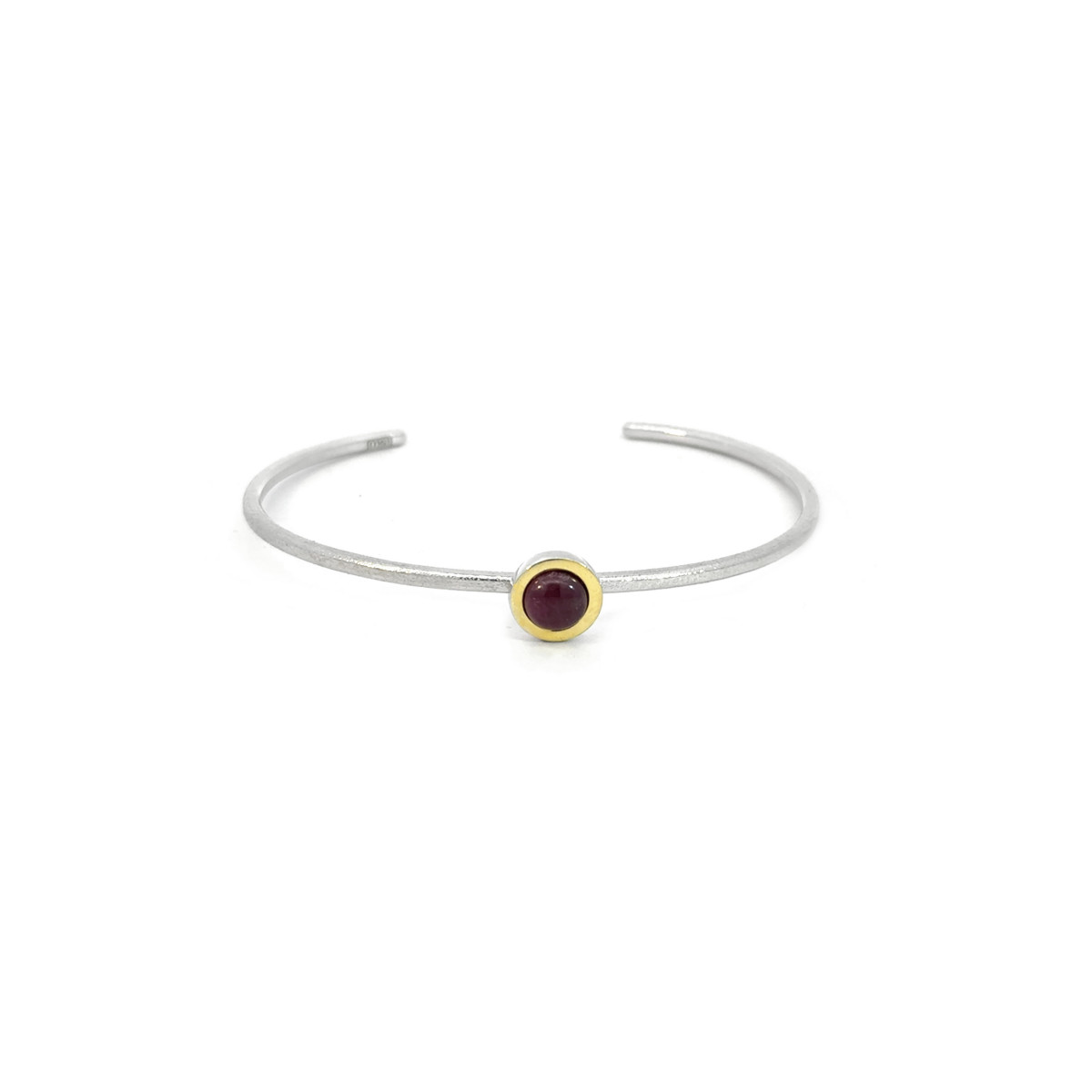 Silver, gold and ruby ​​bracelet