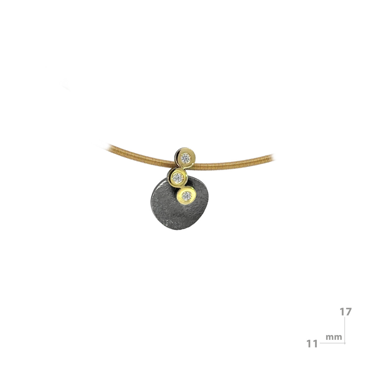 Silver, gold and diamond pendant