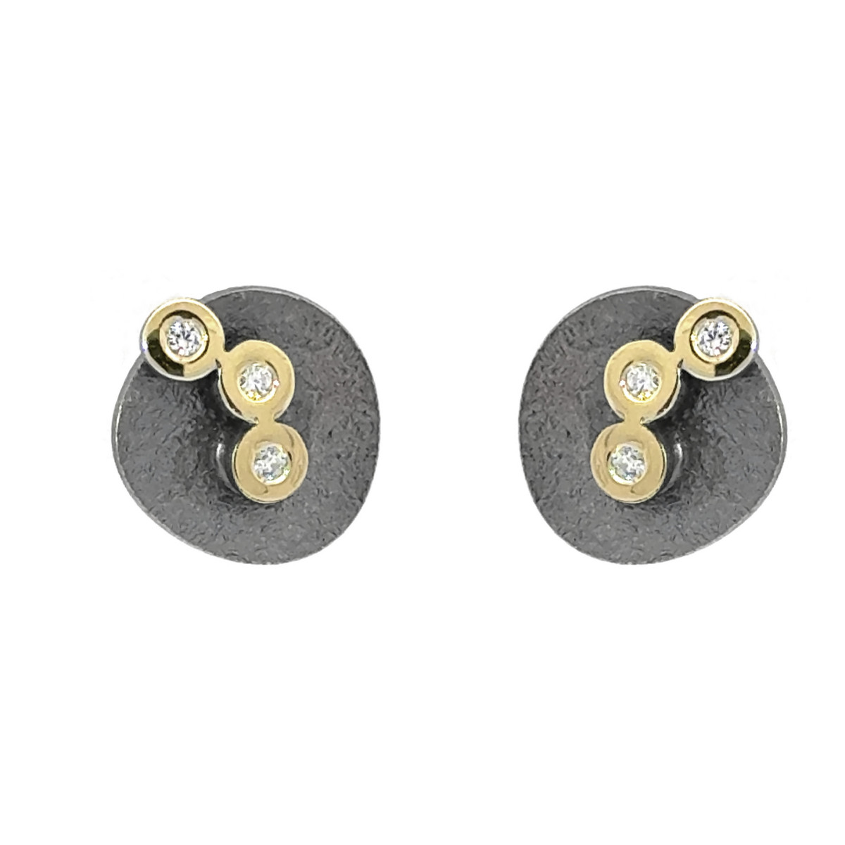 Silver, gold and diamond earrings