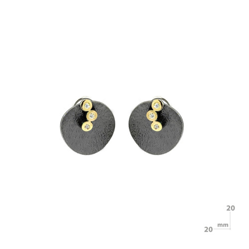 Arracades de plata, or i brillants