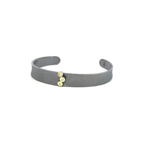Silver, gold and diamond bracelet
