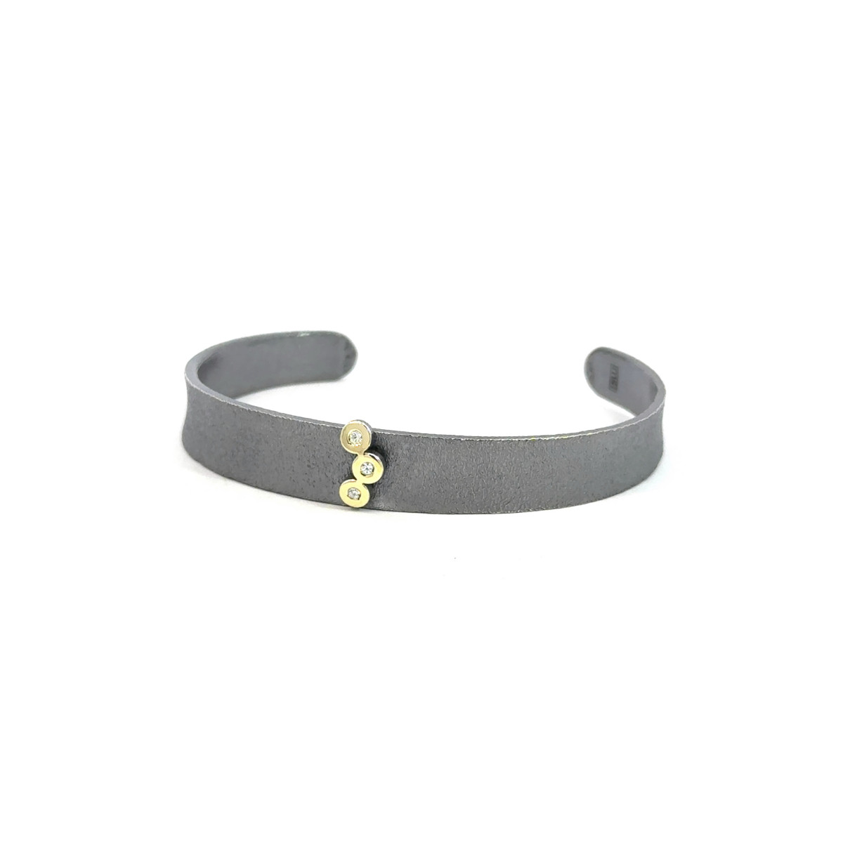 Silver, gold and diamond bracelet