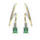 Silver, gold, DIAMOND LAB and emerald earrings