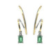 Silver, gold, diamond and emerald earrings