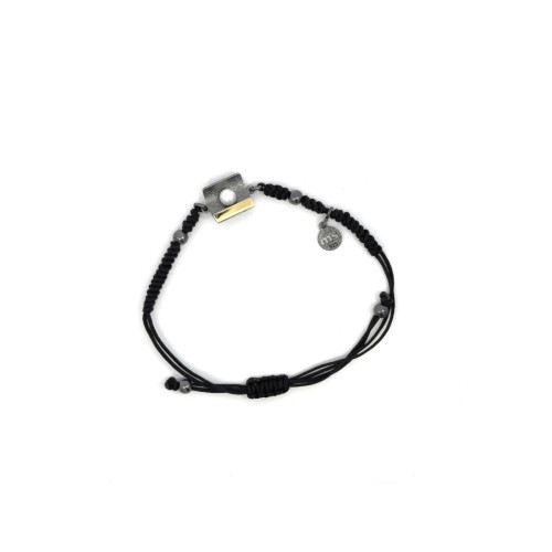 Silver, gold and perl bracelet