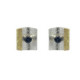 Silver, gold and sapphire earrings