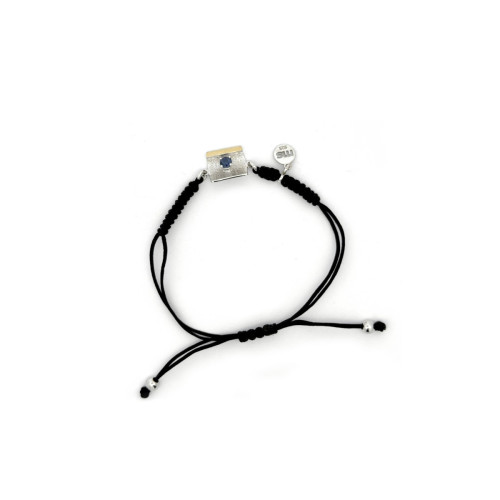 Silver, gold and sapphire bracelet
