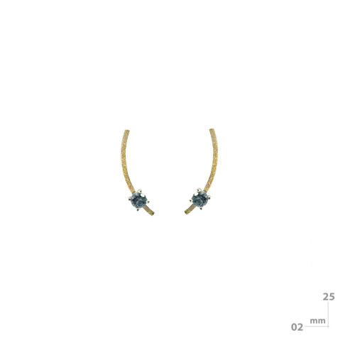 Pendientes de plata, oro y topacio