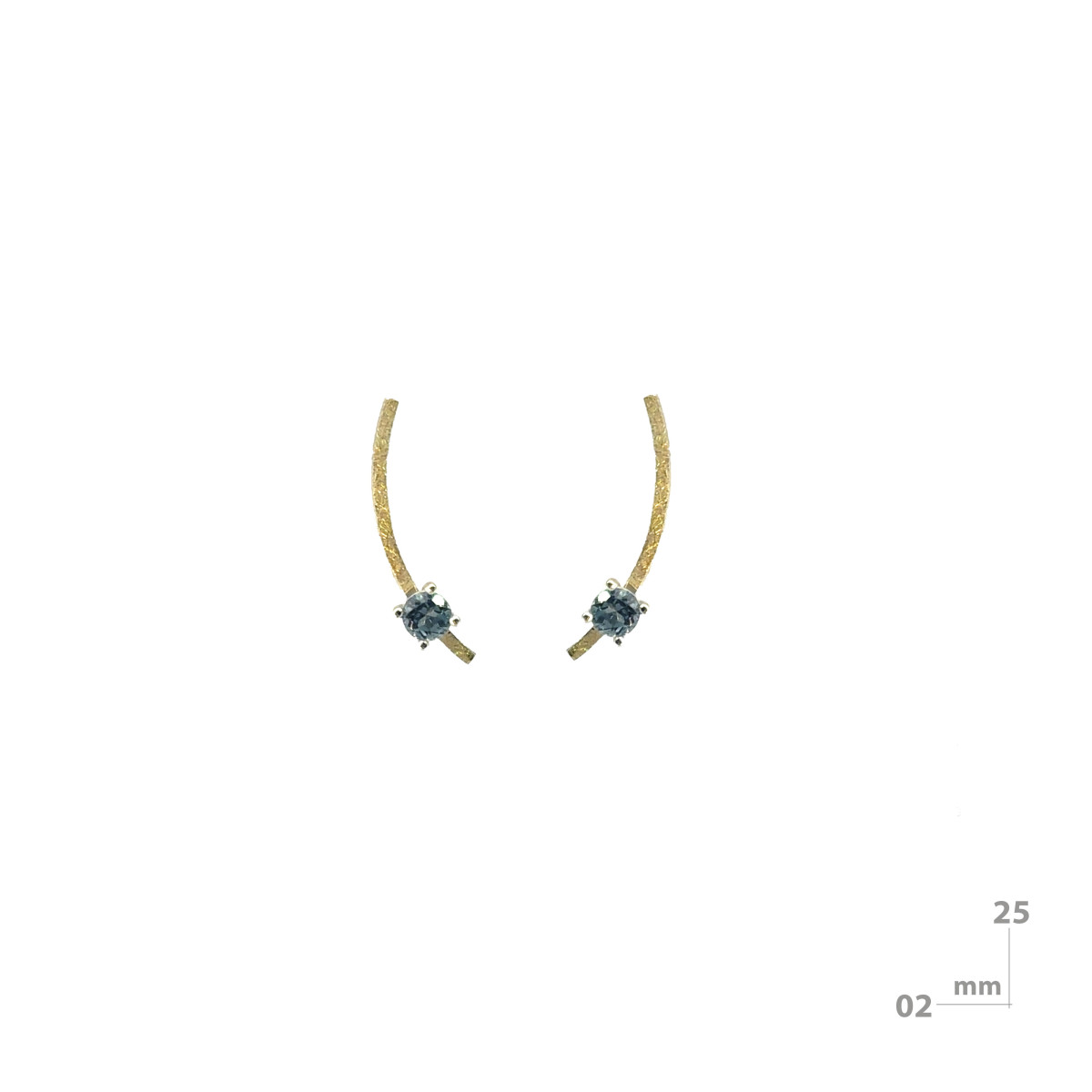 Silver, gold and topaz earrings