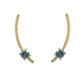 Silver, gold and topaz earrings