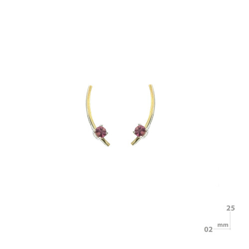 Pendientes de plata, oro y turmalina