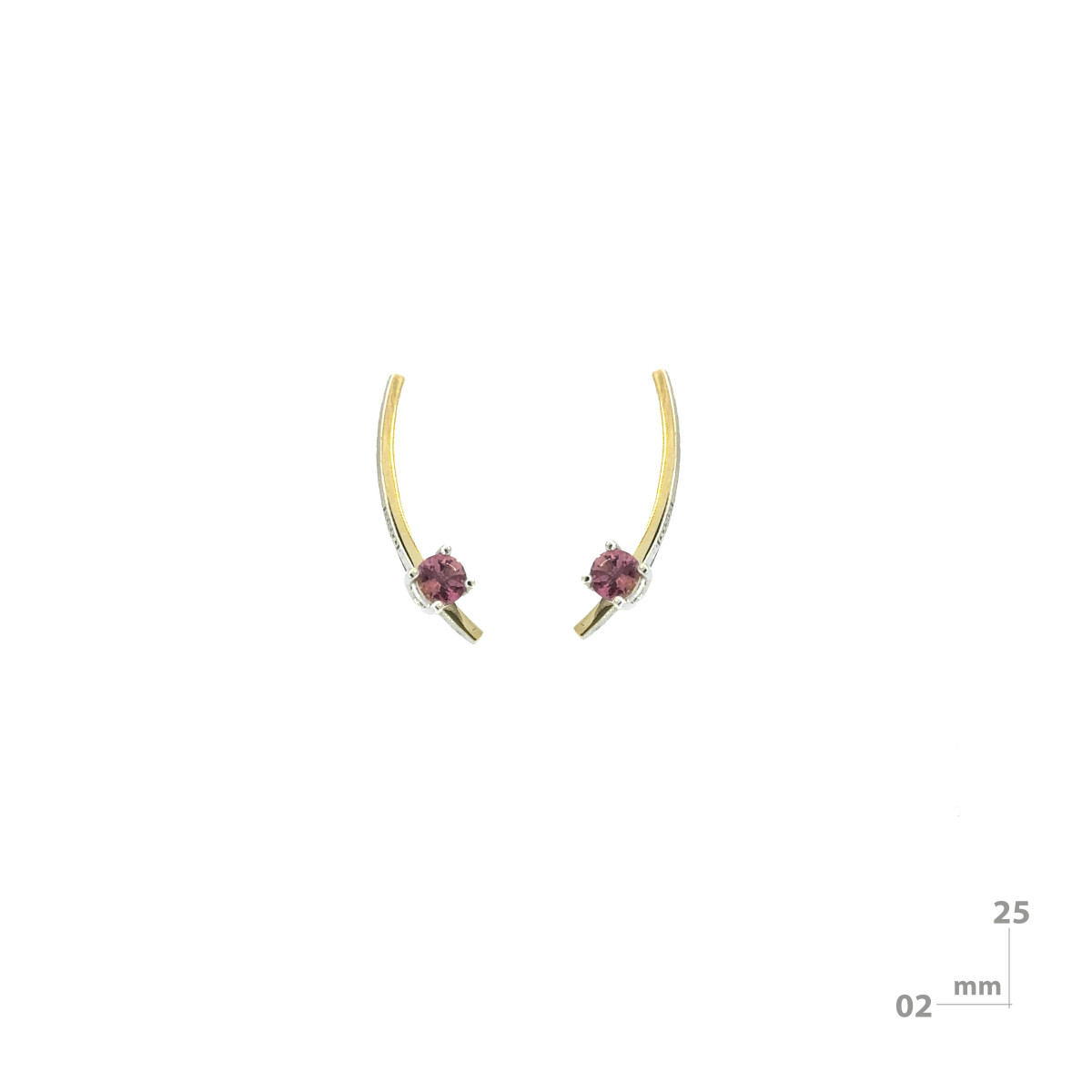Silver, gold and tourmaline earrings