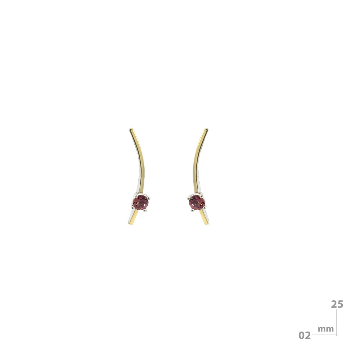 Silver, gold and tourmaline earrings