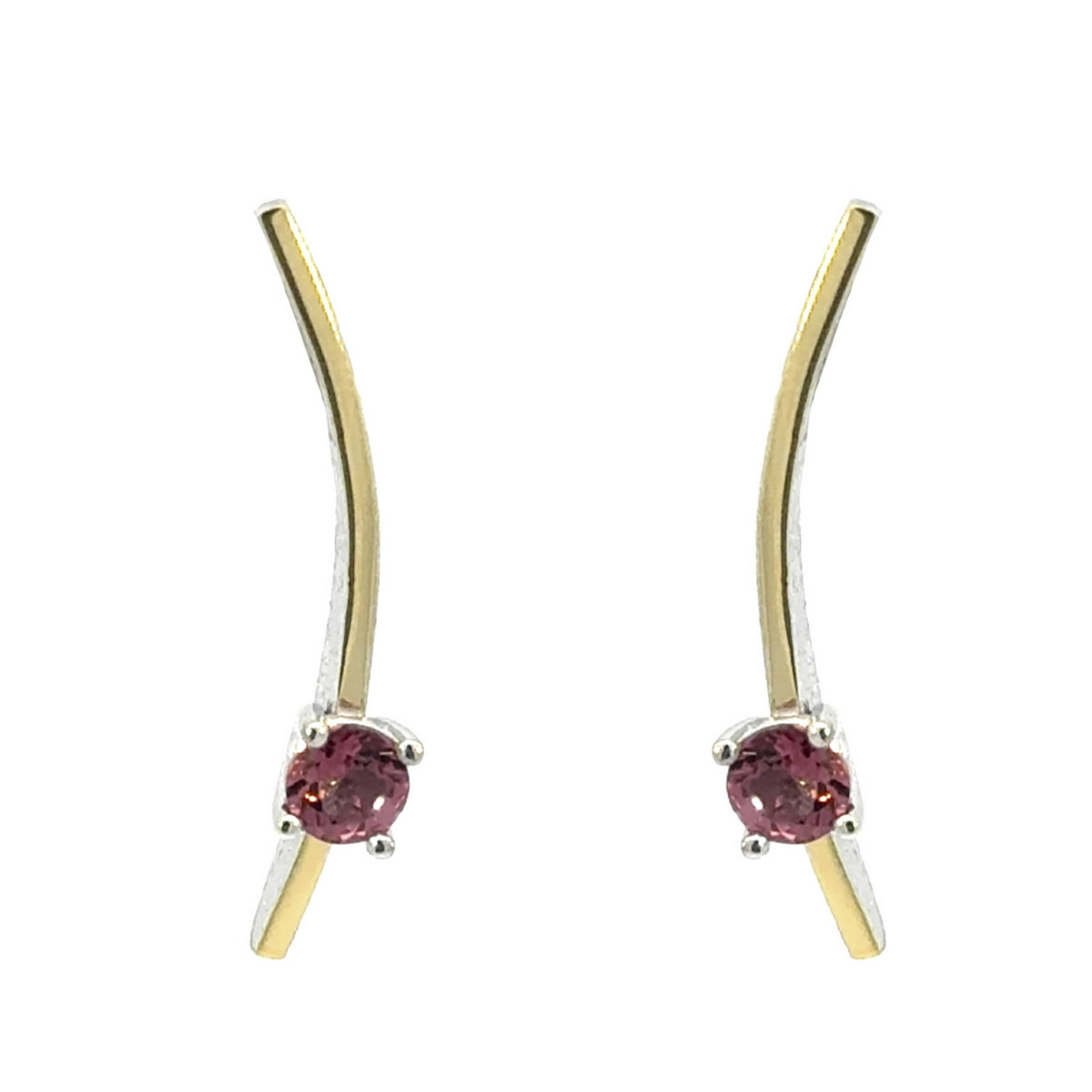 Silver, gold and tourmaline earrings
