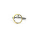 Silver, gold and diamond ring