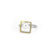 Silver, gold and cultured pearl ring