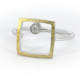 Silver, gold and diamond ring