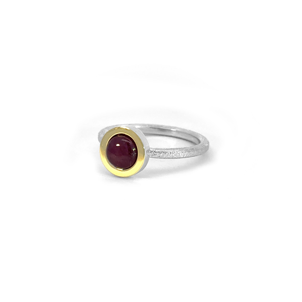 Silver, gold and ruby ​​ring