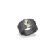 Silver, gold and diamond ring