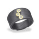 Silver, gold and diamond ring