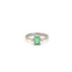 Silver, gold, diamond and emerald ring