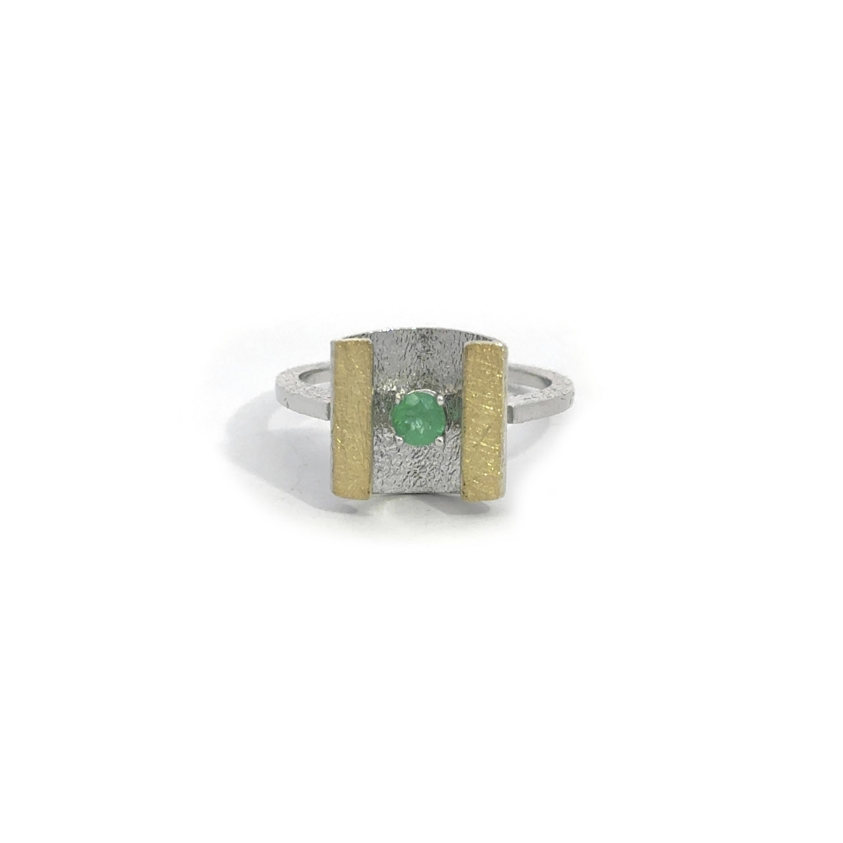 Silver and gold ring