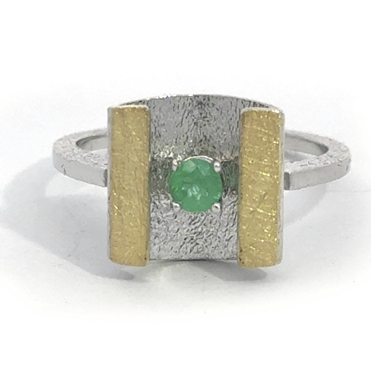 Silver and gold ring