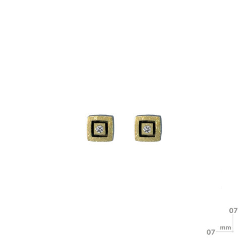 Silver, gold and brilliant earrings