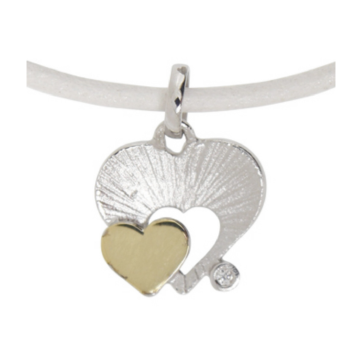 Colgante de plata, oro y DIAMANT  LAB