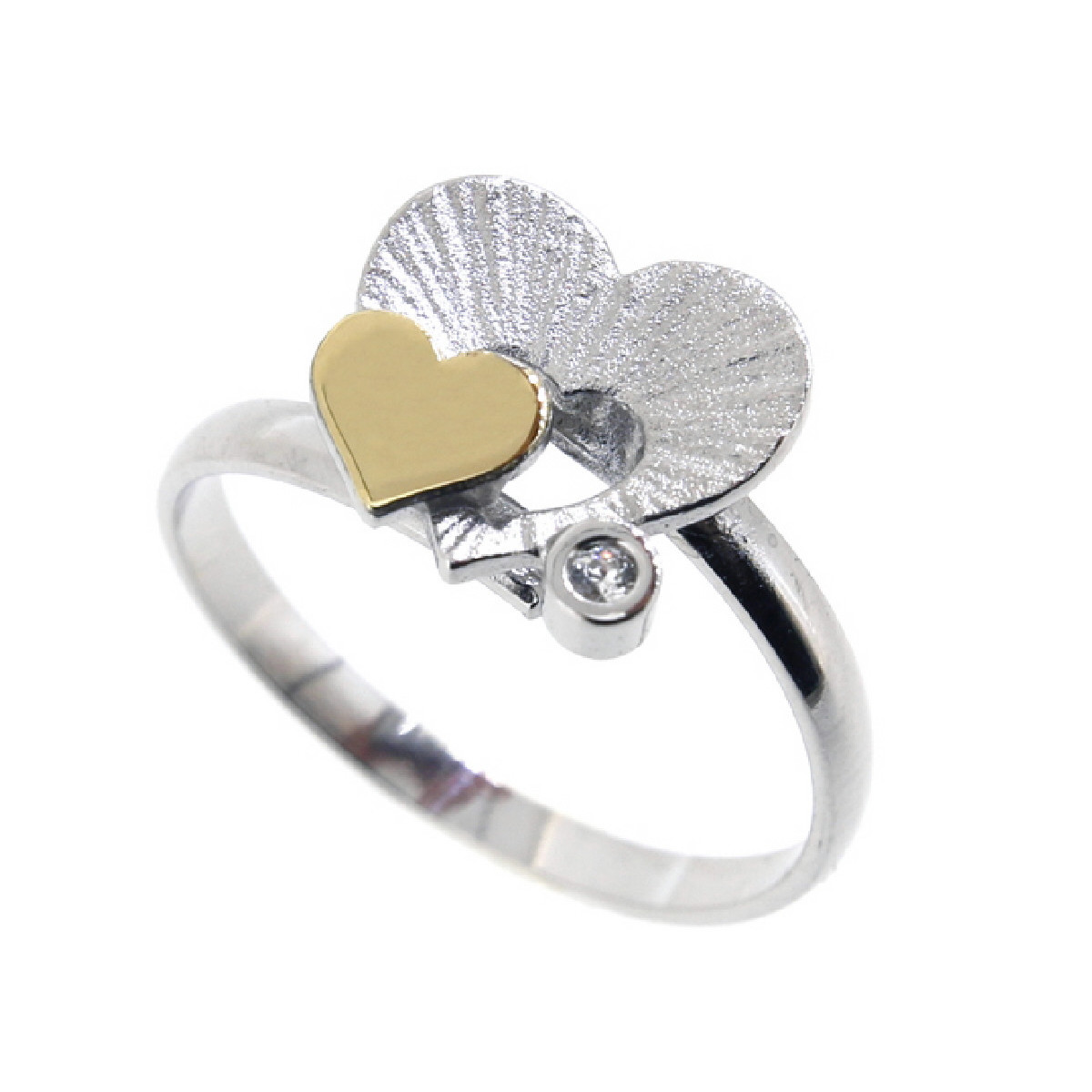 Anillo de plata, oro y DIAMANT  LAB