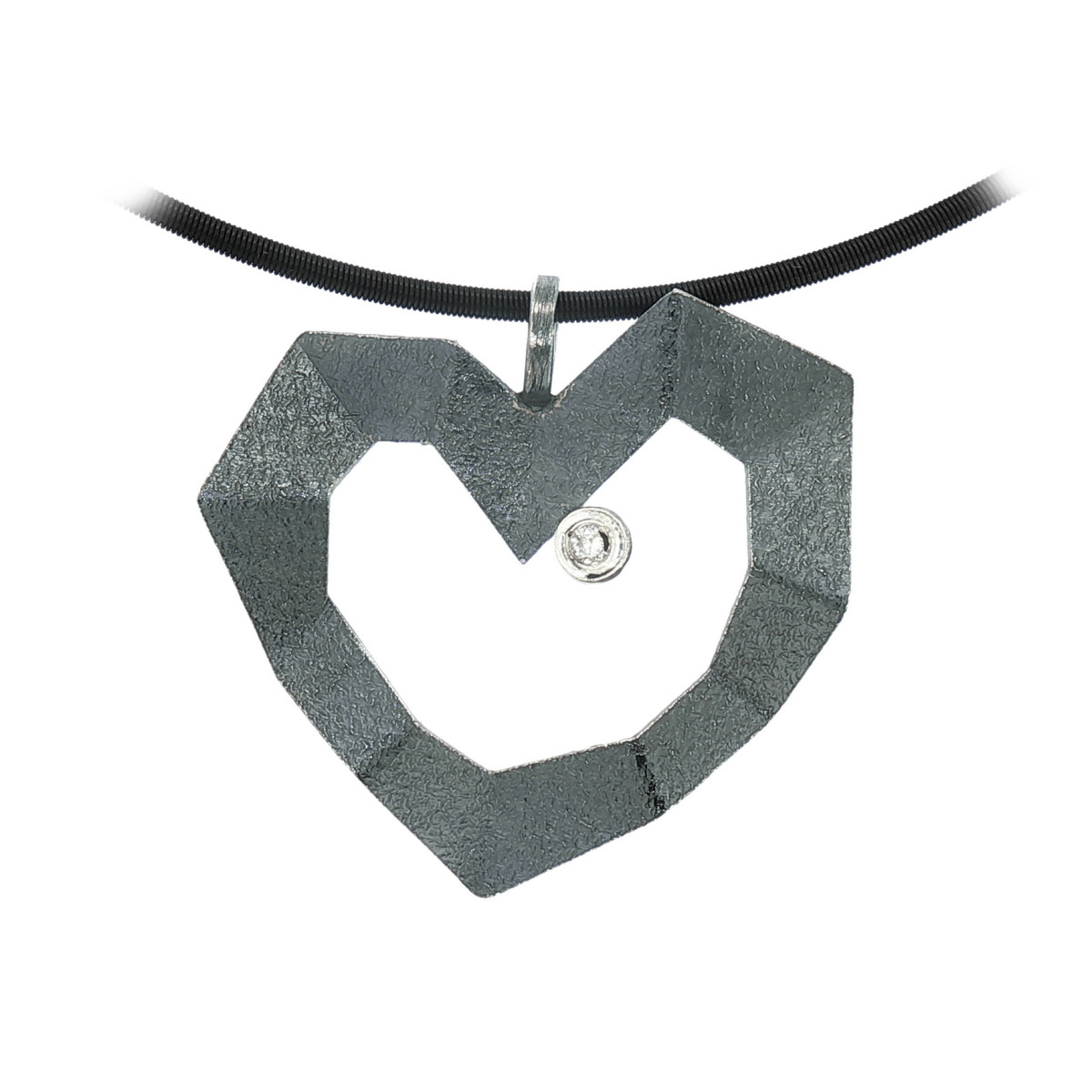 Colgante de plata y diamante lab