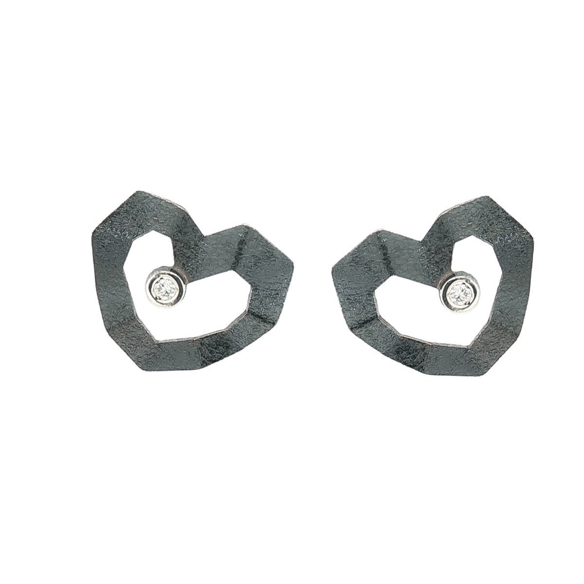 Pendientes de plata y diamante lab