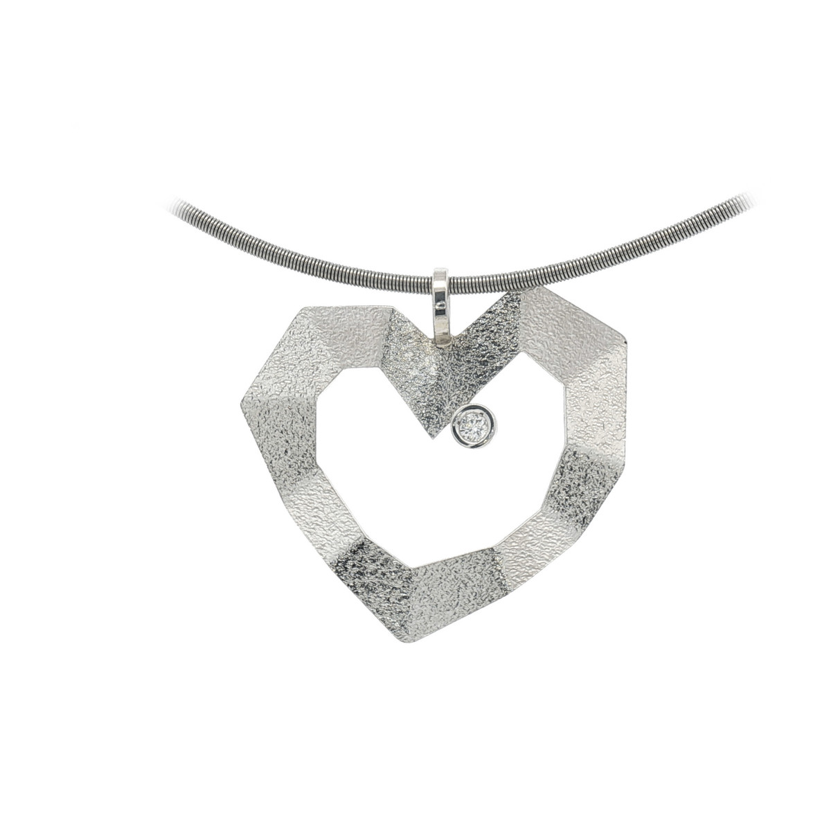Colgante de plata y diamante lab