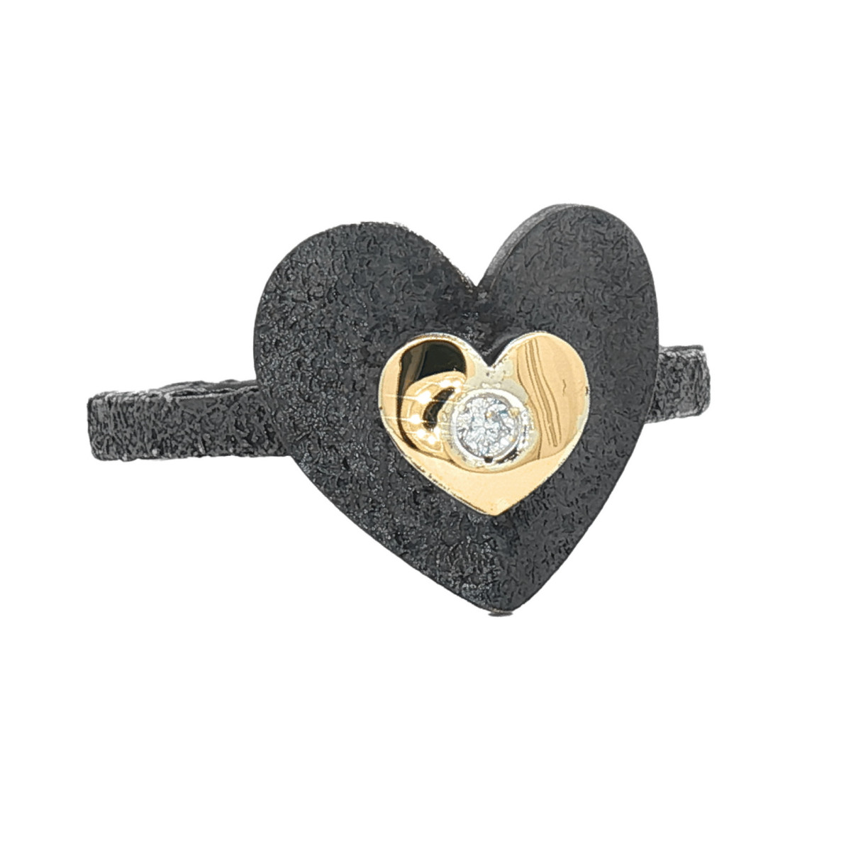 Anell de plata, or i diamant lab