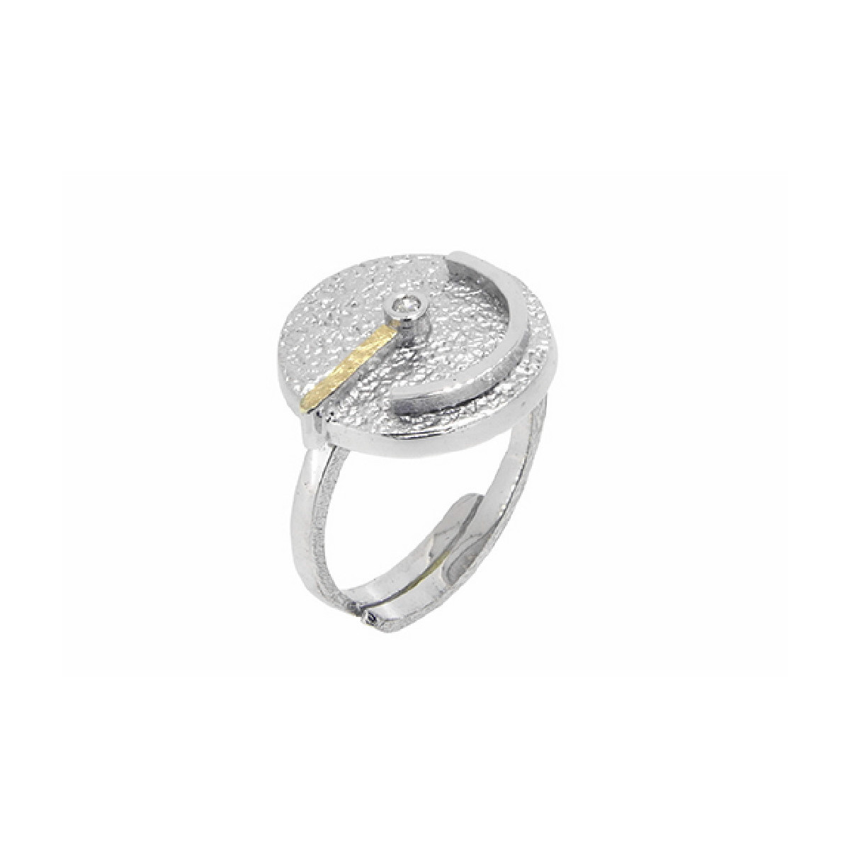Anillo de plata, oro y DIAMANT  LAB