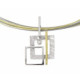 Colgante de plata, oro y DIAMANT  LAB