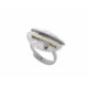 Anillo de plata, oro y brillante