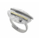 Anillo de plata, oro y brillante