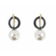 Pendientes de plata, oro y perla cultivada