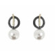 Pendientes de plata, oro y perla cultivada
