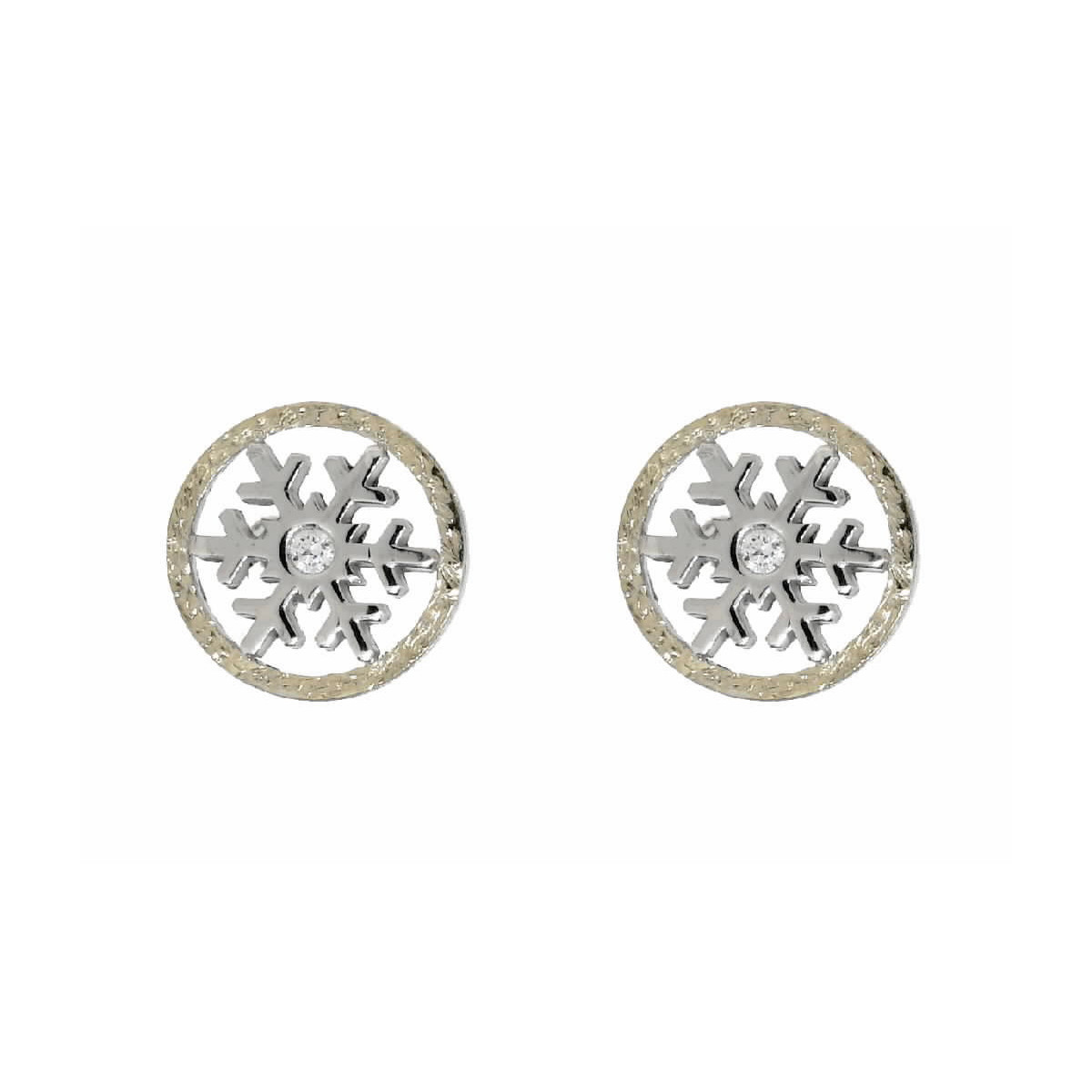 Pendientes de plata, oro y DIAMANT  LAB