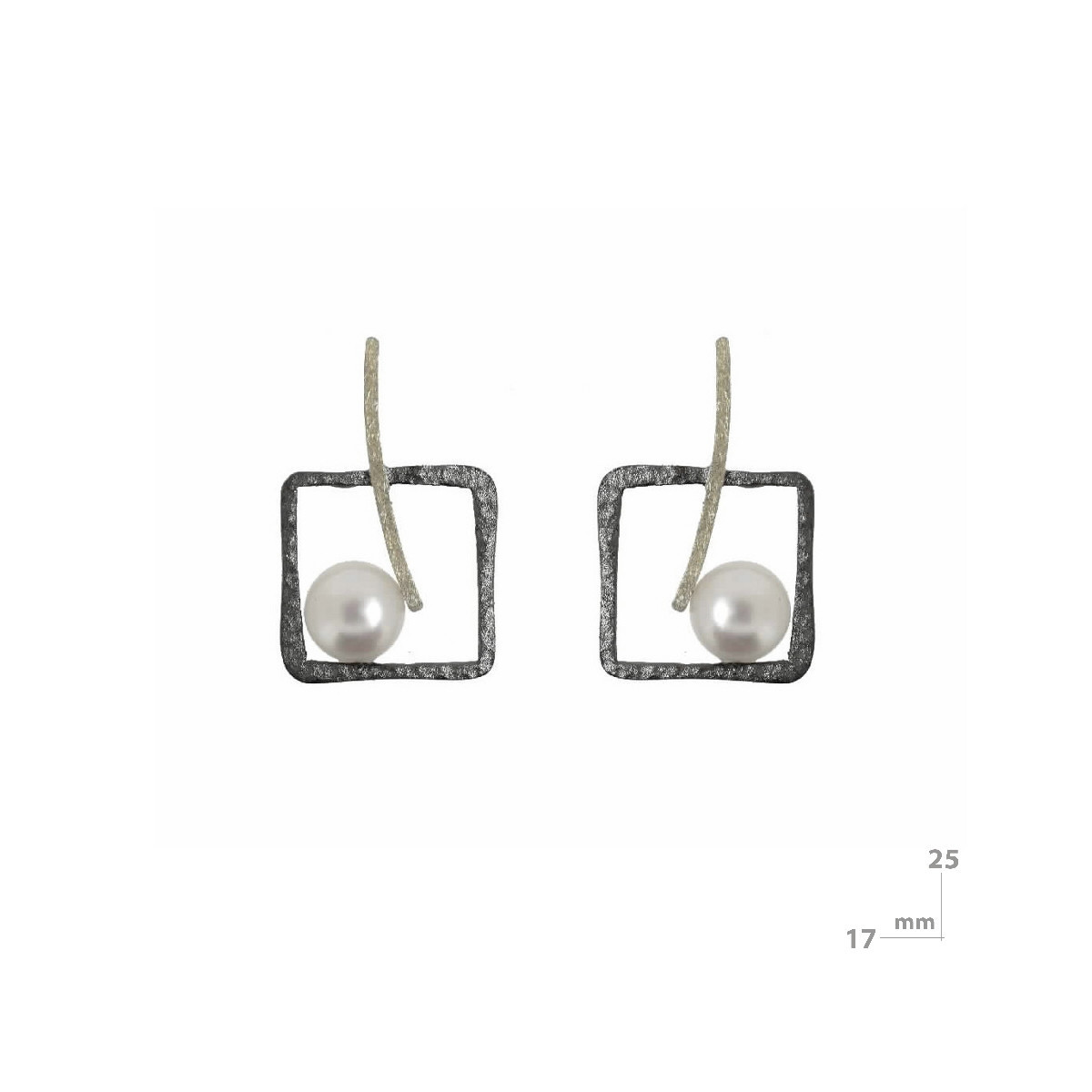 Pendientes de plata, oro y perla cultivada