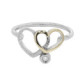 Silver, gold and diamond lab ring