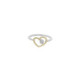 Silver, gold and diamond lab ring