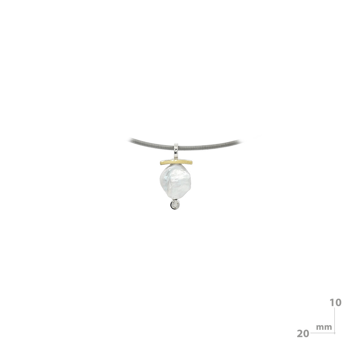 Penjoll de plata, or, perla i diamant lab