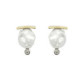 Pendientes de plata, oro, perla y diamante lab