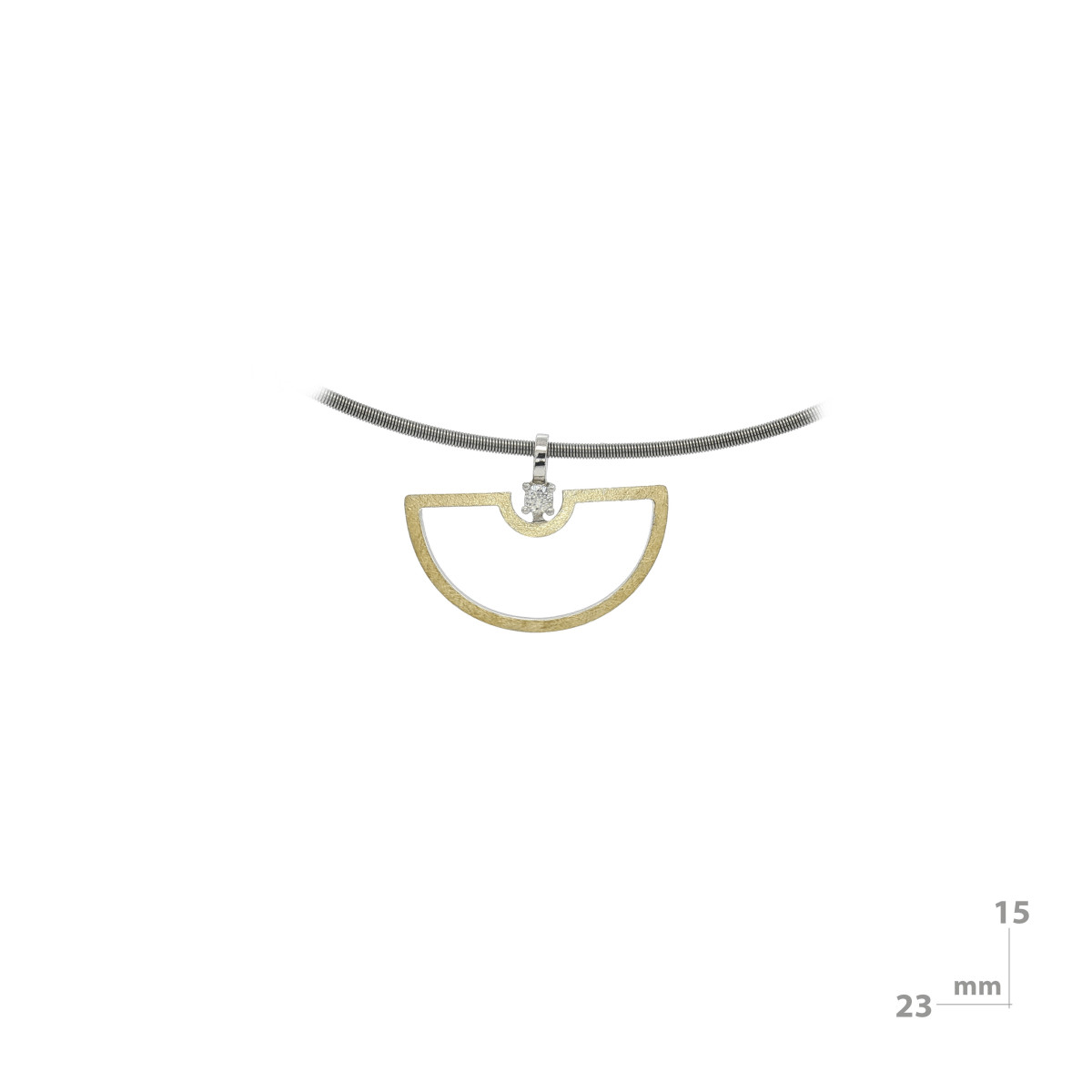 Colgante de plata, oro y diamante lab