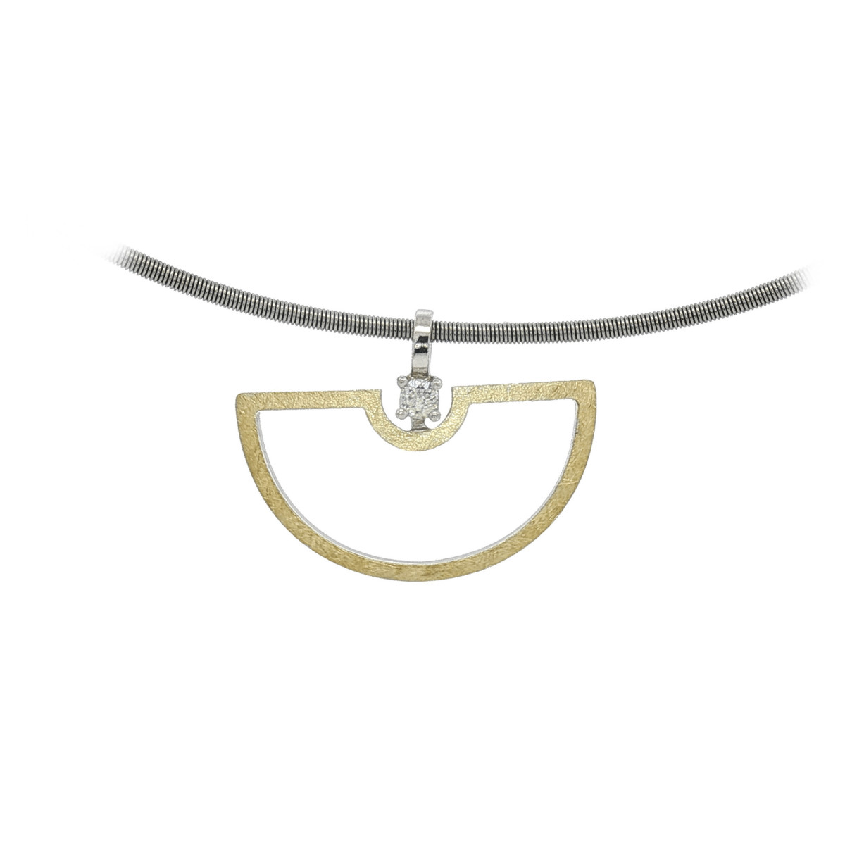 Colgante de plata, oro y diamante lab