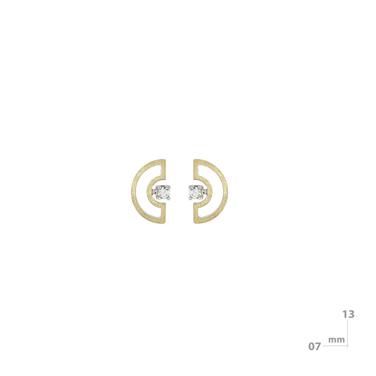 Pendientes de plata, oro y diamante lab